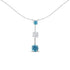 14K White Gold 1 1/2 cttw White and Treated Blue Diamond Pendant Necklace (H-I, I1-I2) by Bids.com