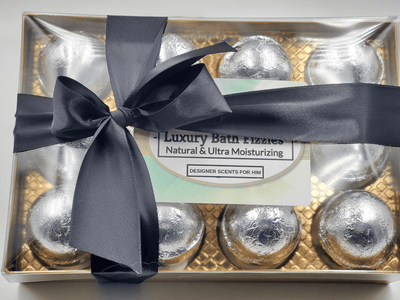 Designer Scents Bath Bomb Gift Set for Men with 12 foil-wrapped 2.5 oz bath bombs, ultra-moisturizing, great for dry skin, makes a nice gift by GNS Beauty & Personal Care