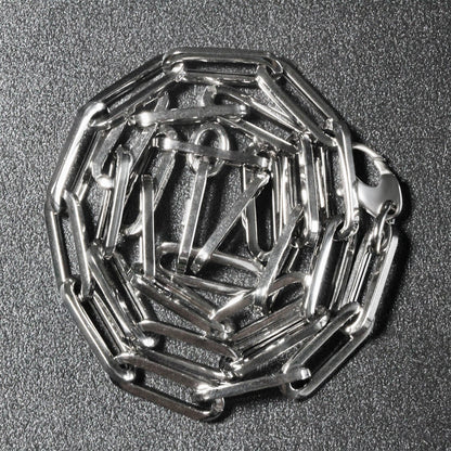 14K White Gold Wide Paperclip Chain (6.1mm) by Bids.com