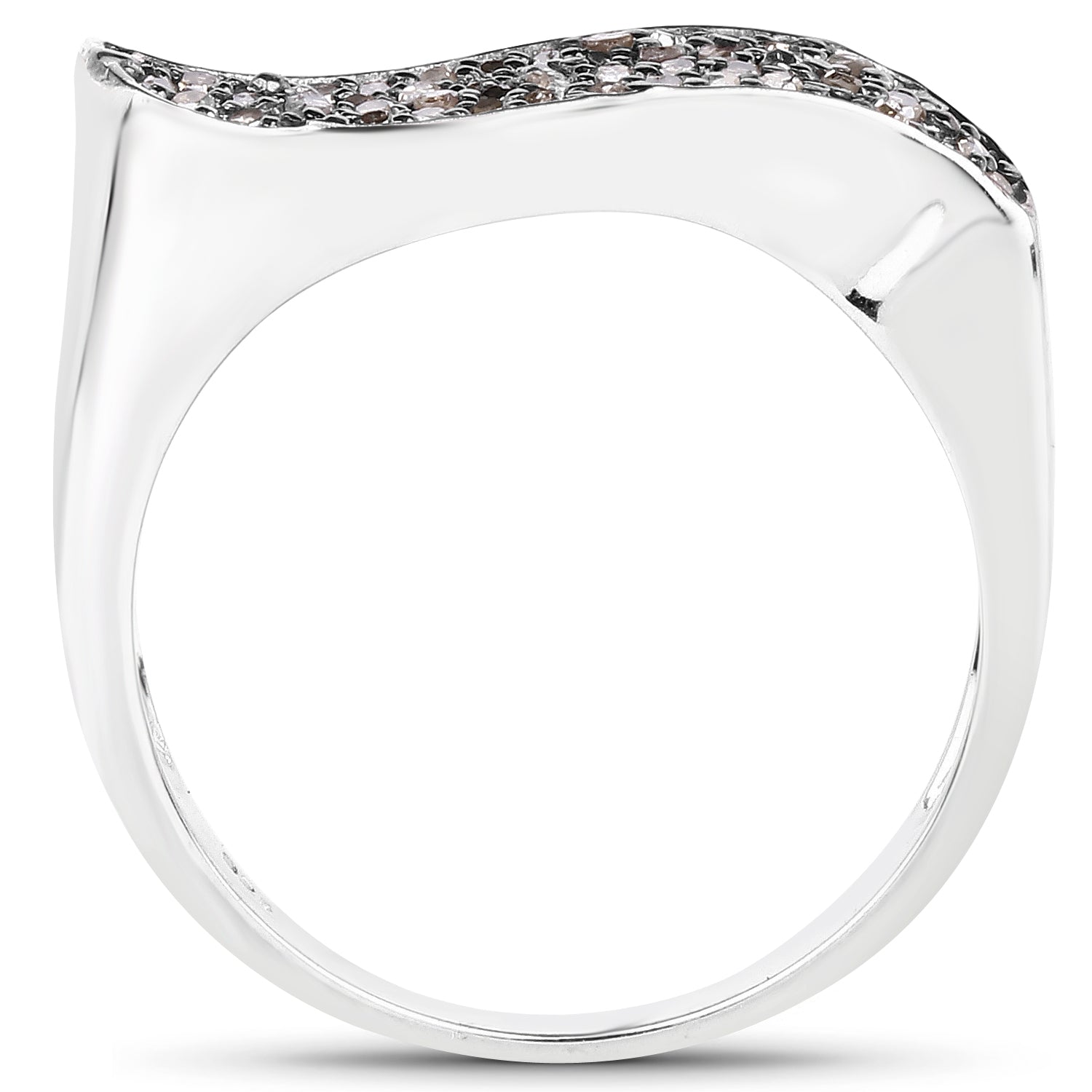 0.21 Carat Genuine Champagne Diamond .925 Sterling Silver Ring by Bids.com