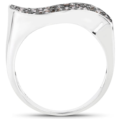 0.21 Carat Genuine Champagne Diamond .925 Sterling Silver Ring by Bids.com