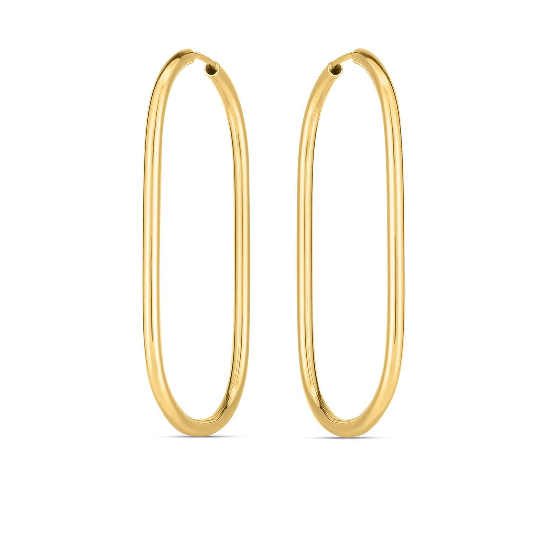 14k Yellow Gold Endless Large Paperclip Hoop Earrings by Bids.com