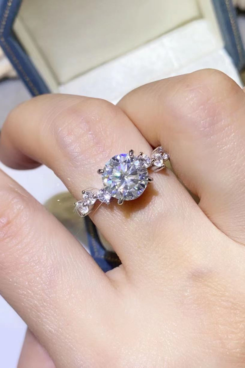 2 Carat Brilliant Round Cut Sparkala™ Platinum Over Pure Sterling Silver Ring by Sparkala