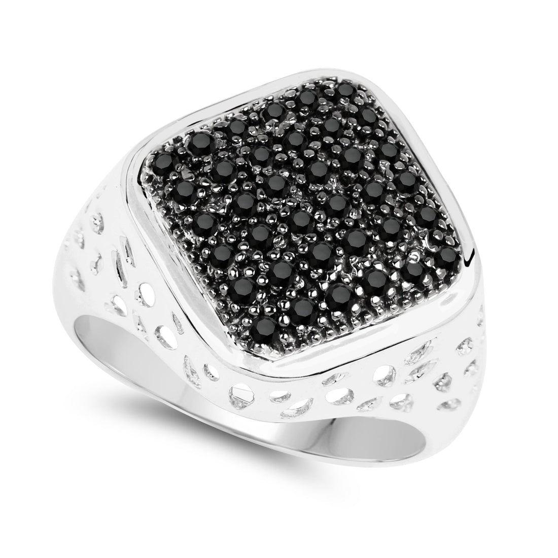 0.54 Carat Genuine Black Diamond .925 Sterling Silver Ring by Bids.com