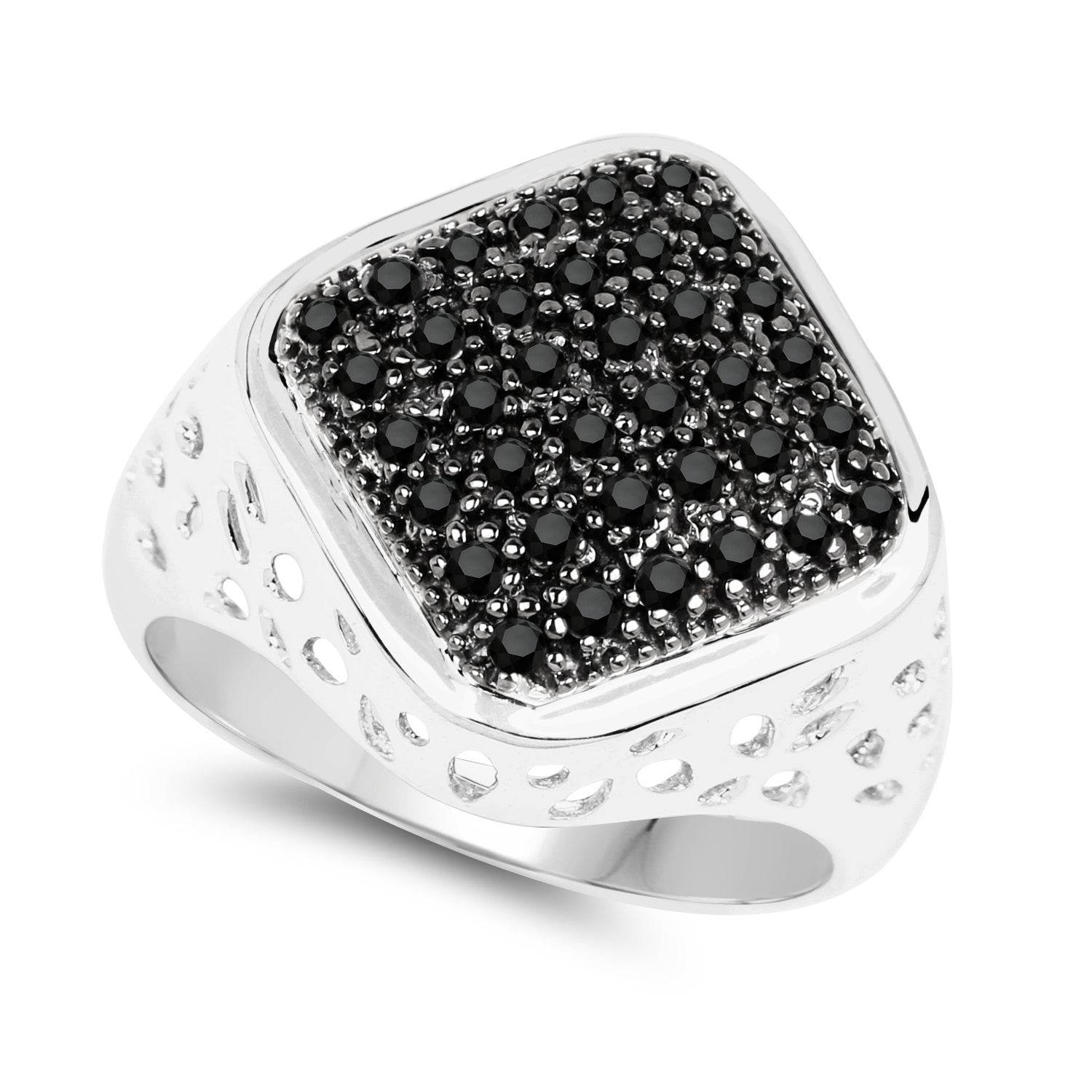 0.54 Carat Genuine Black Diamond .925 Sterling Silver Ring by Bids.com