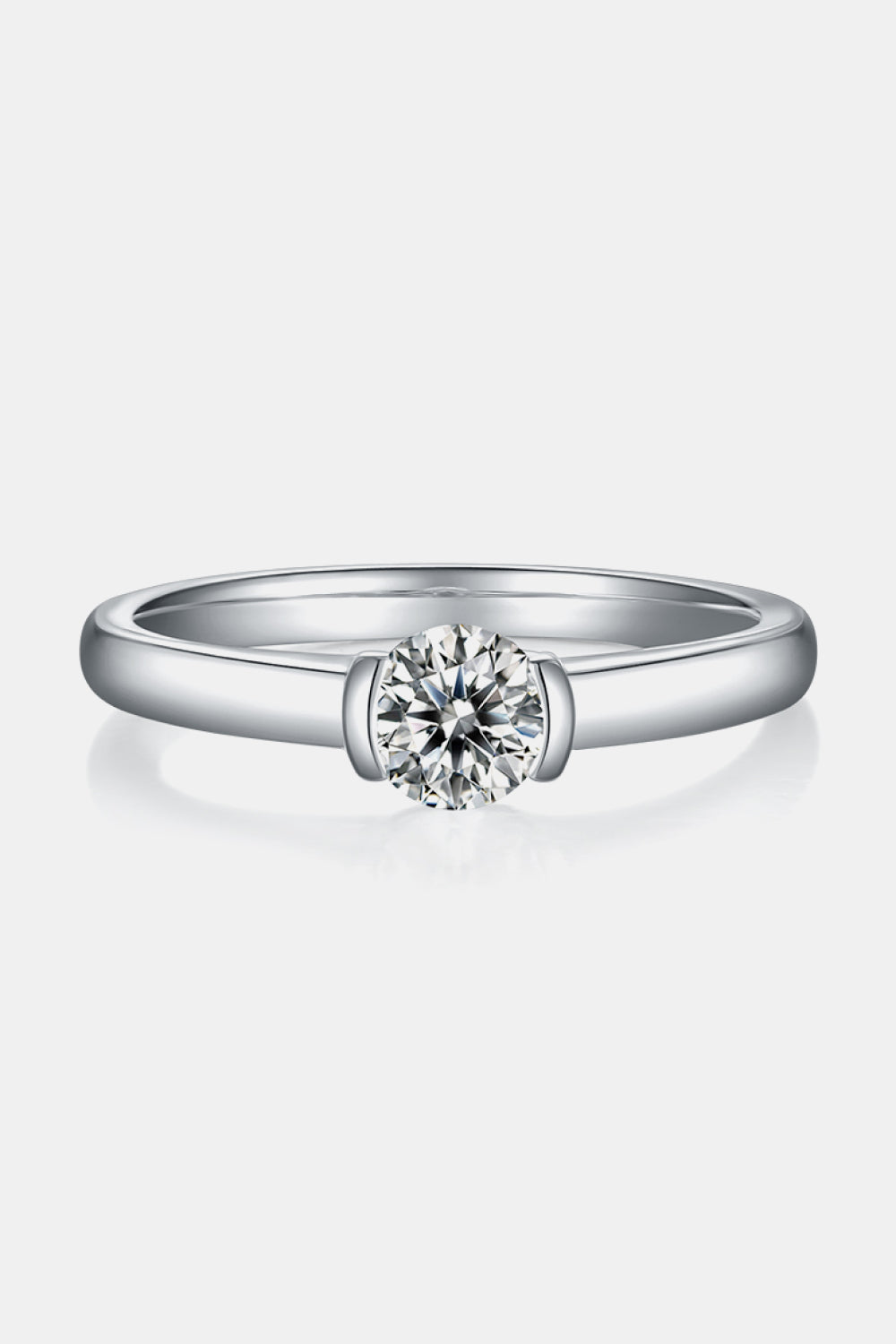 Brilliant Round Cut Sparkala™ Platinum Over Pure Sterling Silver Solitaire Ring by Sparkala