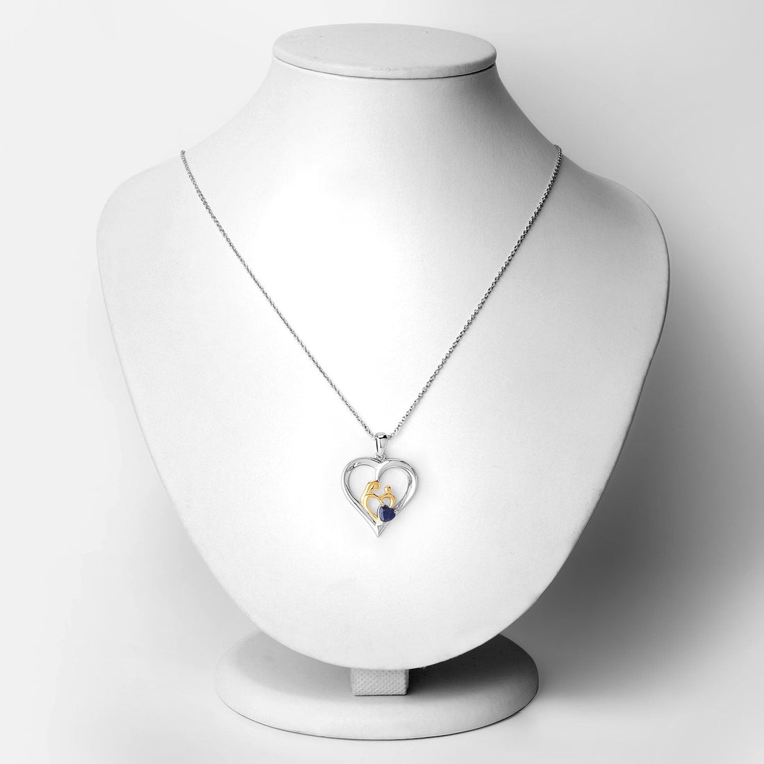 0.50 Carat Genuine Blue Sapphire .925 Sterling Silver Pendant by Bids.com