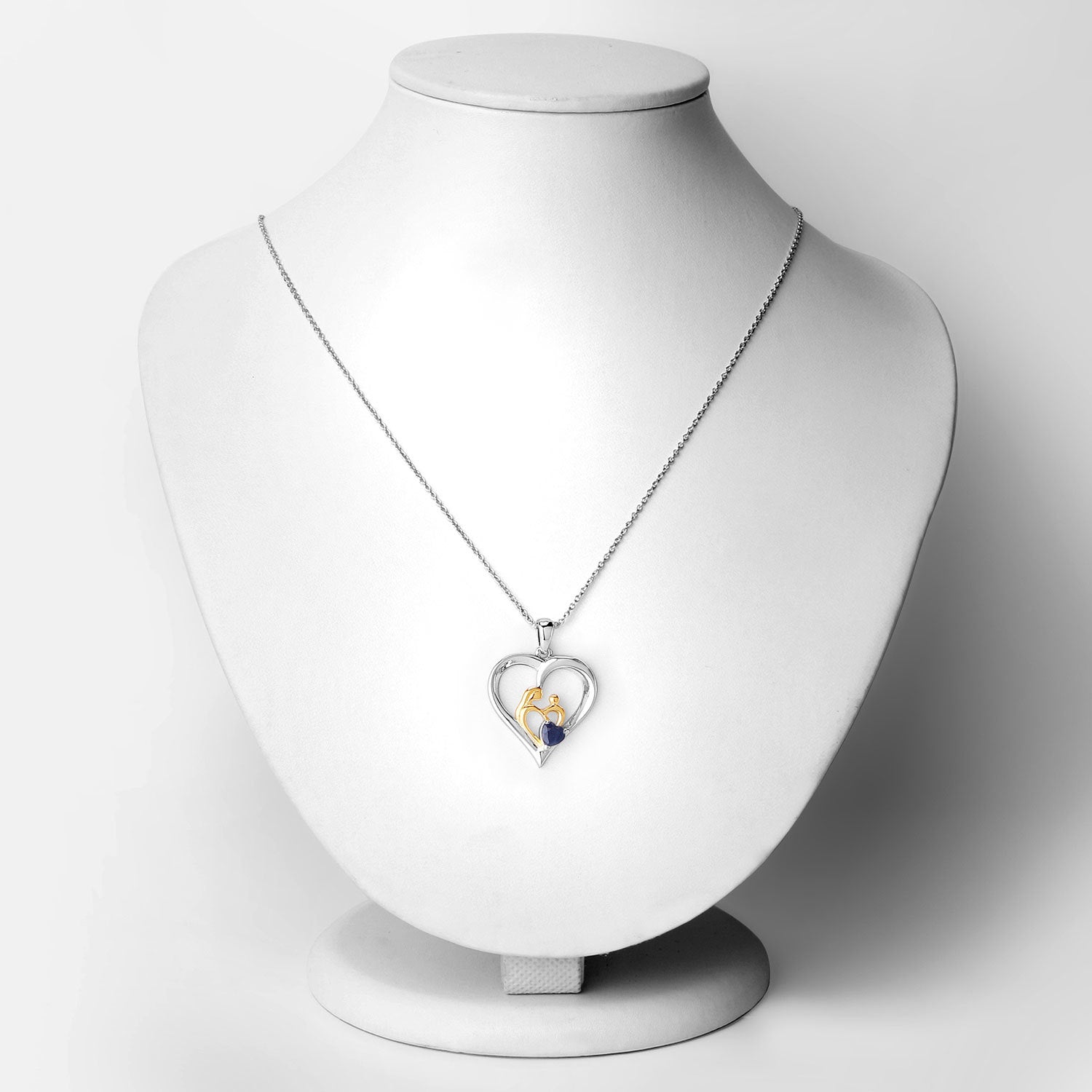 0.50 Carat Genuine Blue Sapphire .925 Sterling Silver Pendant by Bids.com