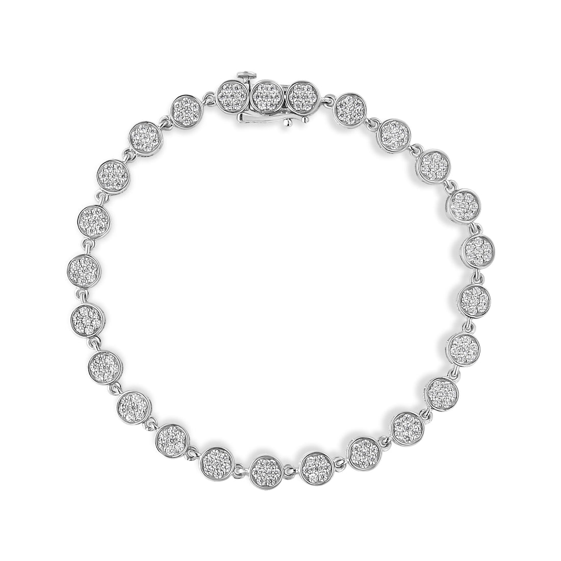 .925 Sterling Silver 2.0 Cttw Round Diamond Link Bracelet (G-H Color, I1-I2 Clarity) - 7.25" by Bids.com