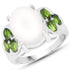 4.52 Carat Genuine Opal and Chrome Diopside .925 Sterling Silver Ring by Bids.com