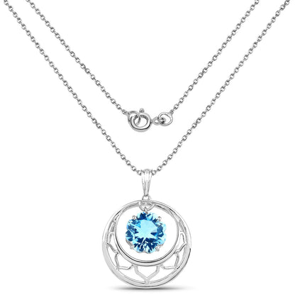 8.75 Carat Genuine Swiss Blue Topaz .925 Sterling Silver Pendant by Bids.com