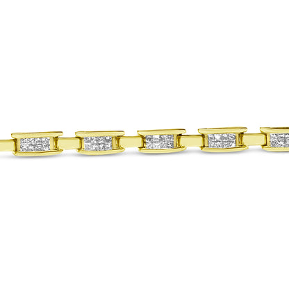 14K Yellow Gold Princess-Cut Diamond Links of Love Bracelet (2.00 cttw, H-I Color, SI2-I1 Clarity) by Bids.com