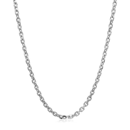 14k White Gold Diamond Cut Cable Link Chain (2.60 mm) by Bids.com