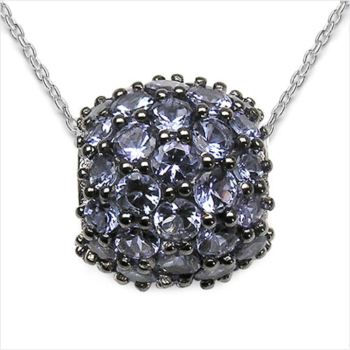 3.08 Carat Genuine Tanzanite .925 Sterling Silver Pendant by Bids.com