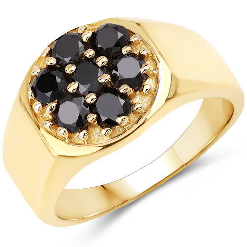 0.91 Carat Genuine Black Diamond .925 Sterling Silver Ring by Bids.com