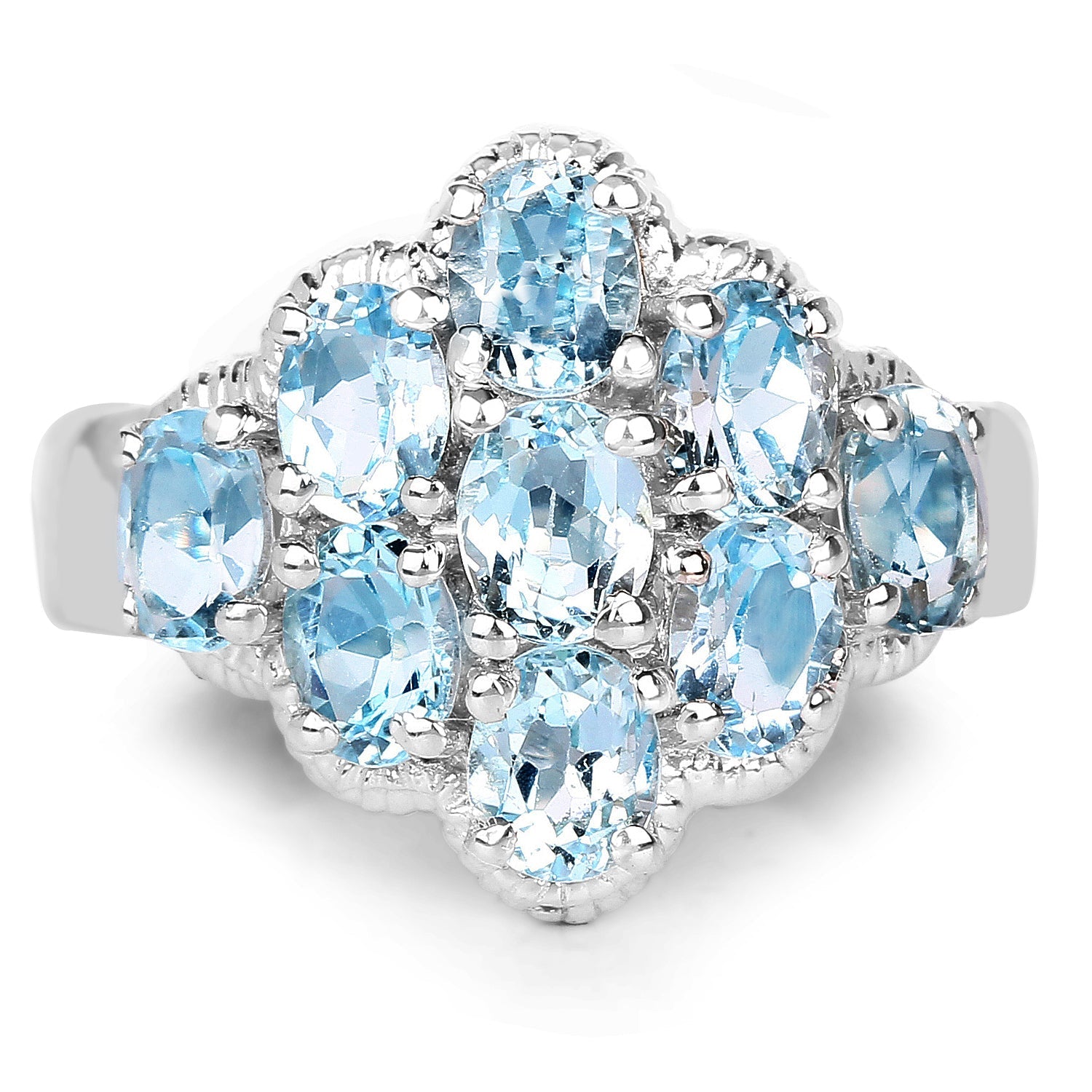 3.24 Carat Genuine Blue Topaz .925 Sterling Silver Ring by Bids.com