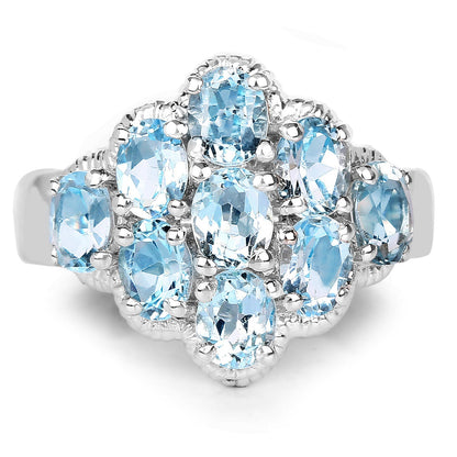 3.24 Carat Genuine Blue Topaz .925 Sterling Silver Ring by Bids.com