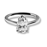 Pear Cut Tear Moissanite 2 TCW Women Engagement Ring - 925 Sterling Silver