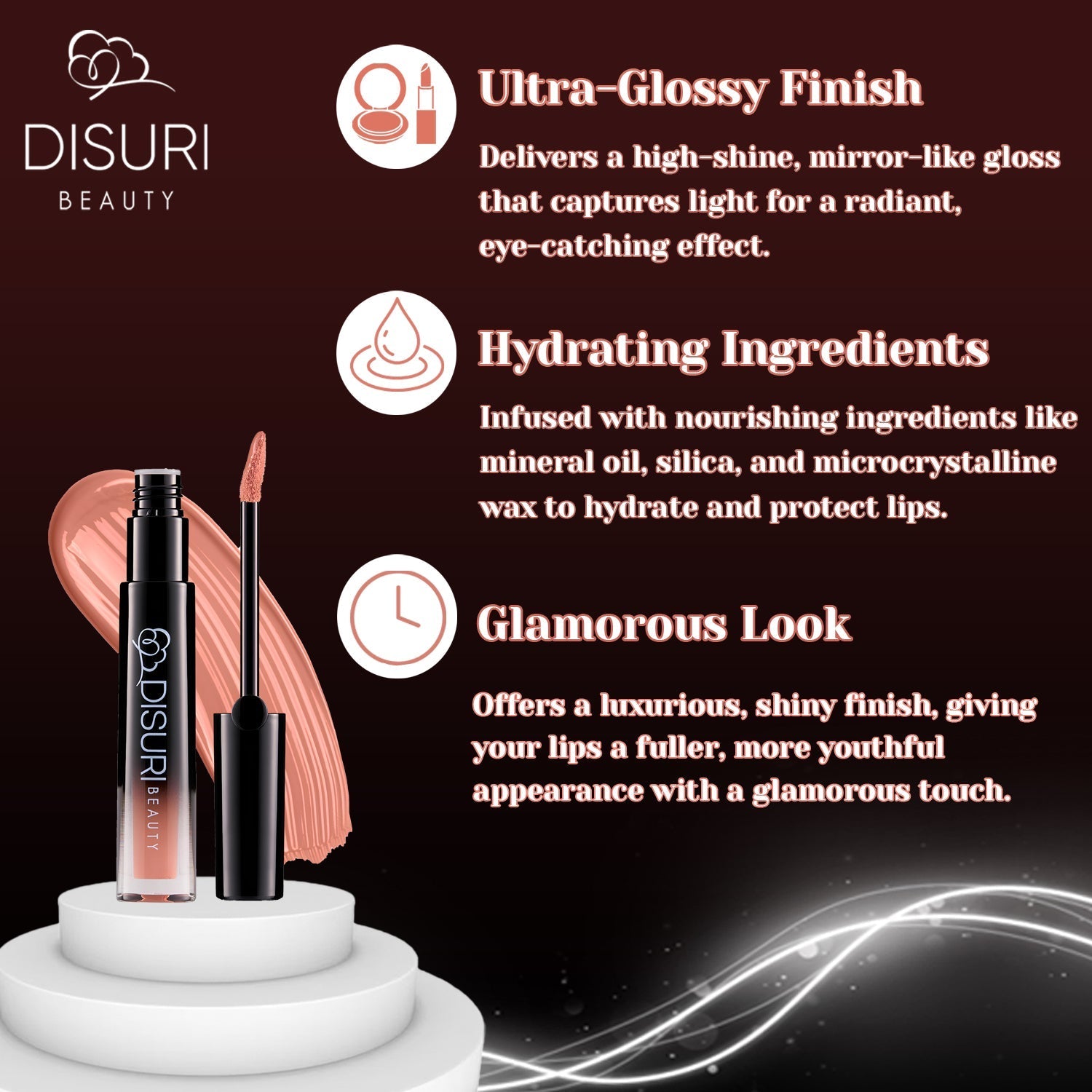 DISURI Beauty Glossy Blast Lip Gloss - Astoria (M47)