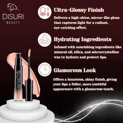 DISURI Beauty Glossy Blast Lip Gloss - Lola (M8)
