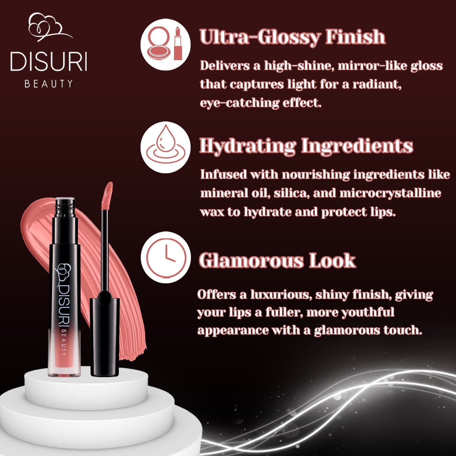 DISURI Beauty Glossy Blast Lip Gloss - Uptown (M67)