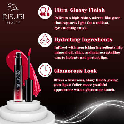 DISURI Beauty Glossy Blast Lip Gloss - Miami Splash