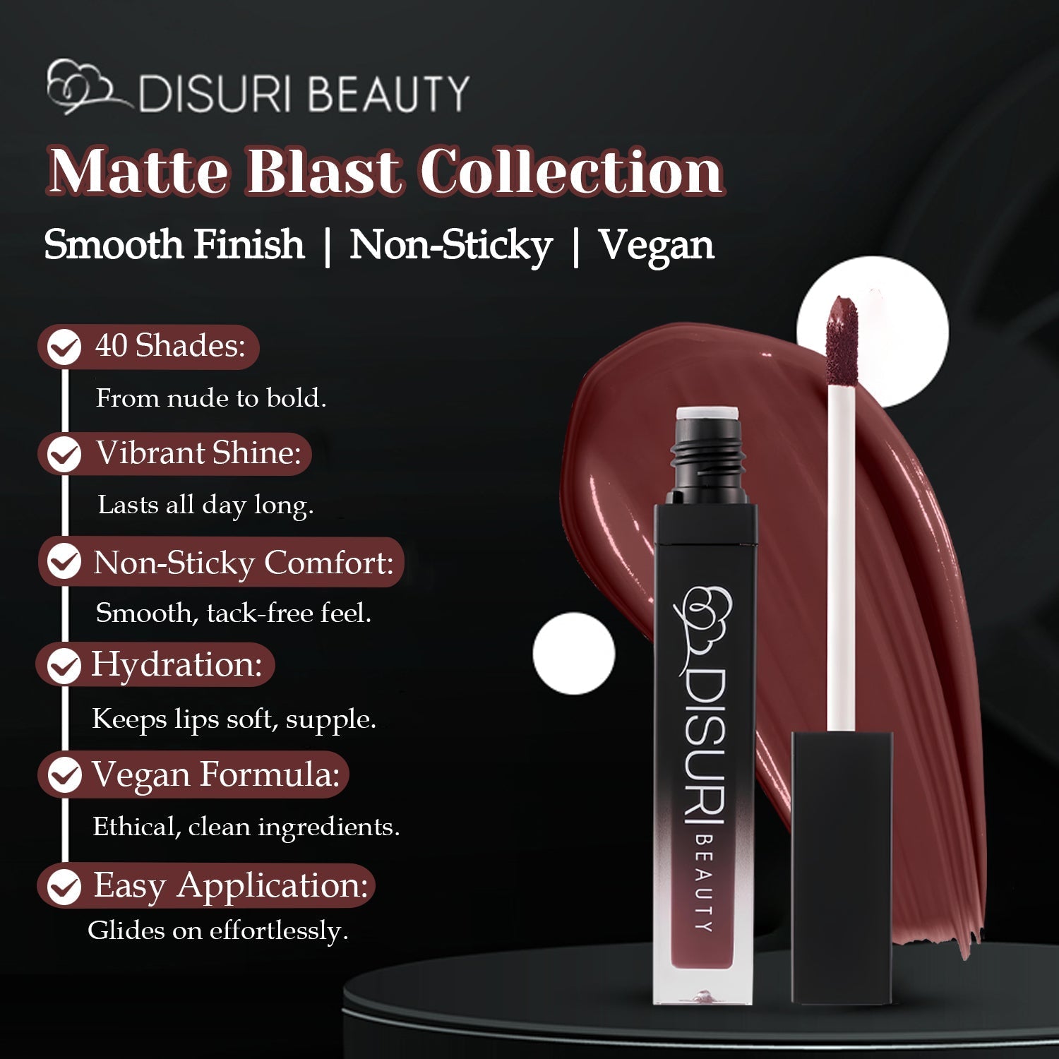 DISURI Beauty Liquid Lipstick - At My Worst (104)