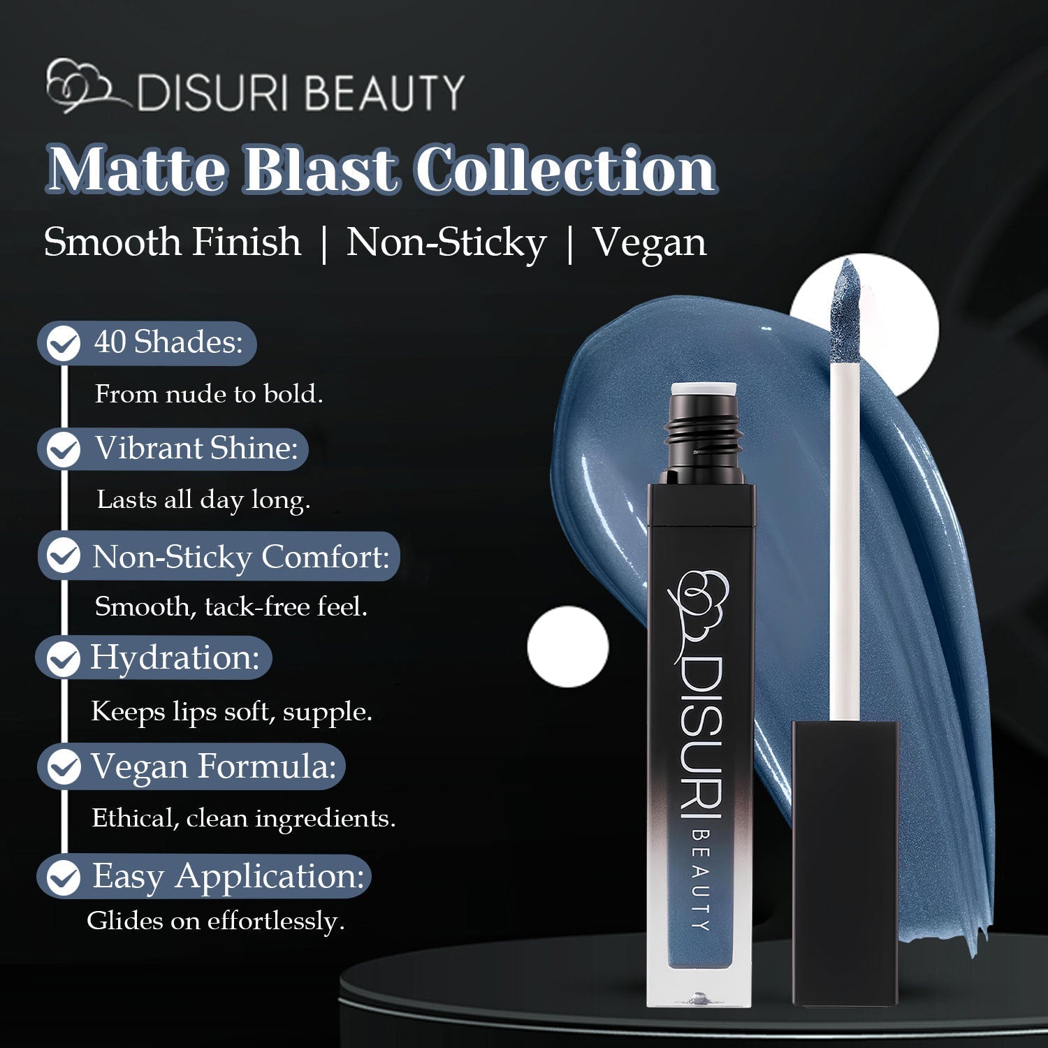 DISURI Beauty Liquid Lipstick - Blue Ambition (31)