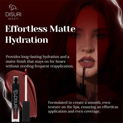 DISURI Beauty Liquid Lipstick - Red Wine (53)