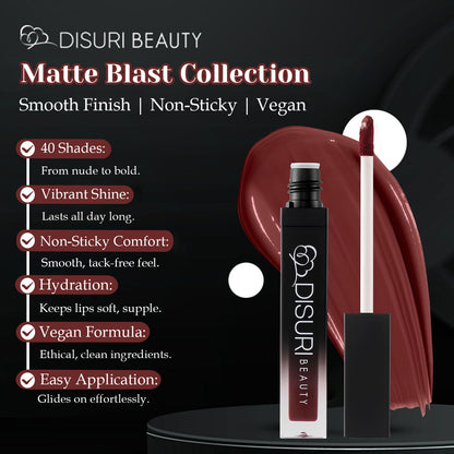 DISURI Beauty Liquid Lipstick - Red Wine (53)