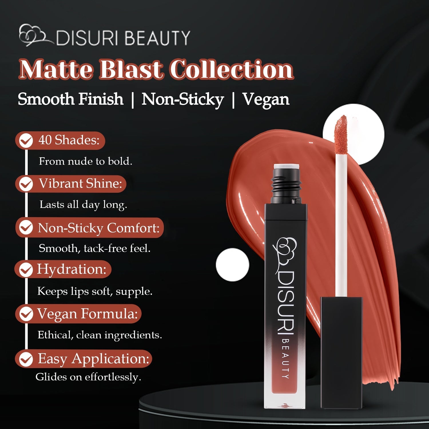 DISURI Beauty Liquid Lipstick - Georgia Peach (26)