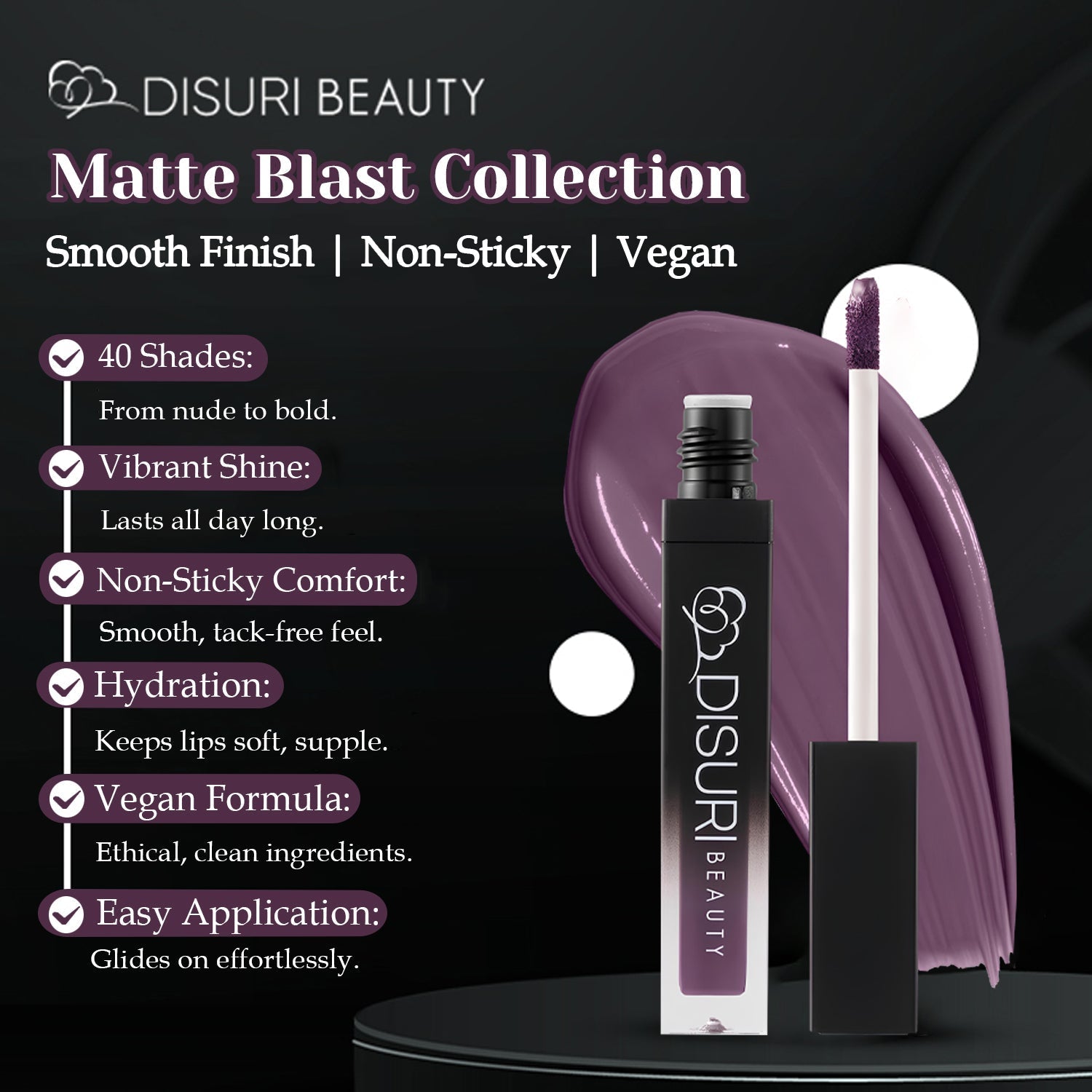 DISURI Beauty Liquid Lipstick - Uptown Haze (94)