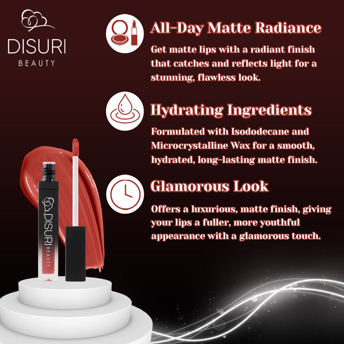 DISURI Beauty Liquid Lipstick - Malvada (7)  DestGlow
