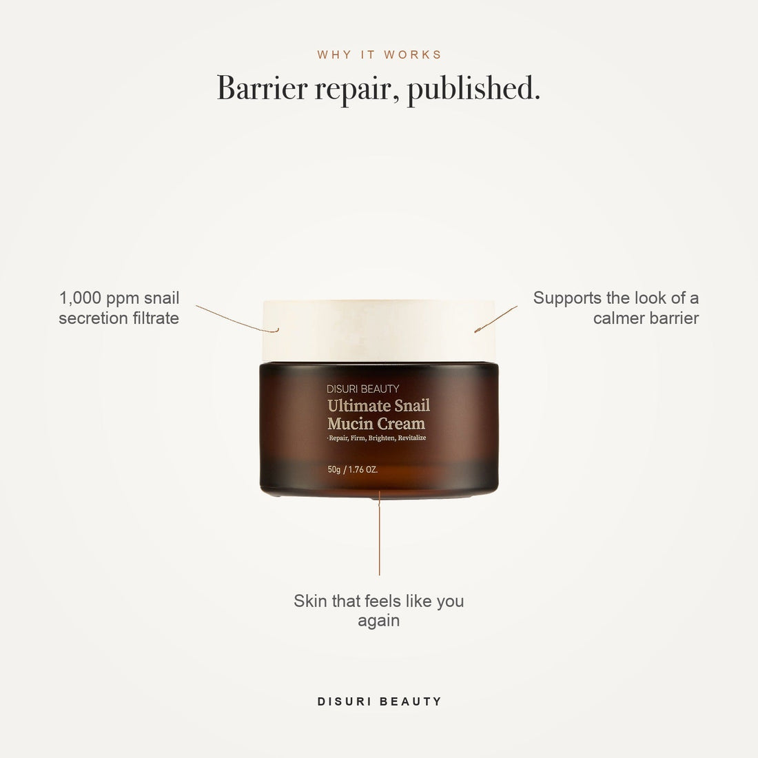 DISURI Beauty Ultimate Snail Mucin Cream  DestGlow
