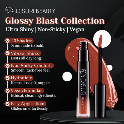 DISURI Beauty Glossy Blast Lip Gloss - Nana (M50)