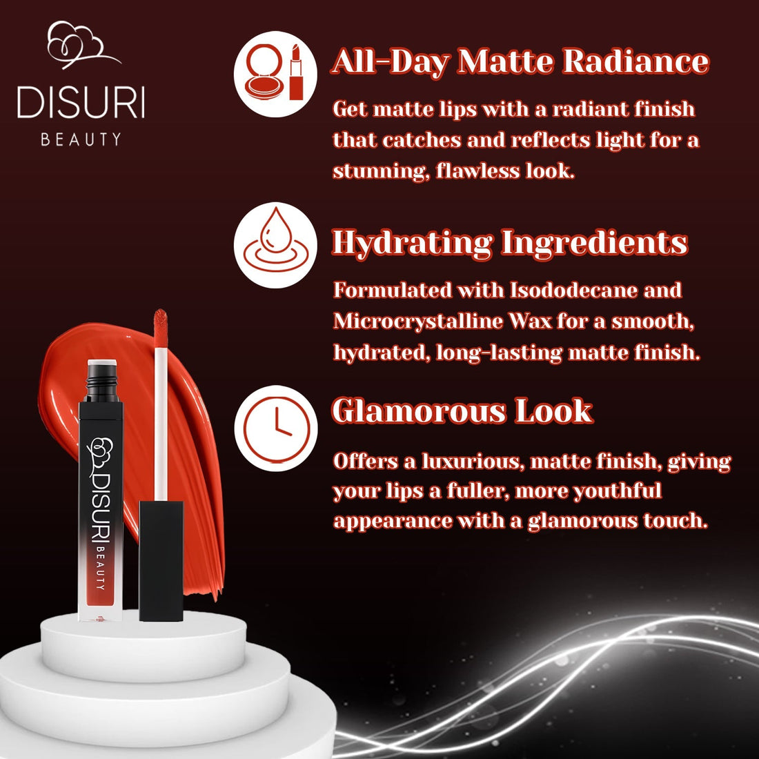 DISURI Beauty Liquid Lipstick - Blood Orange (2)  DestGlow
