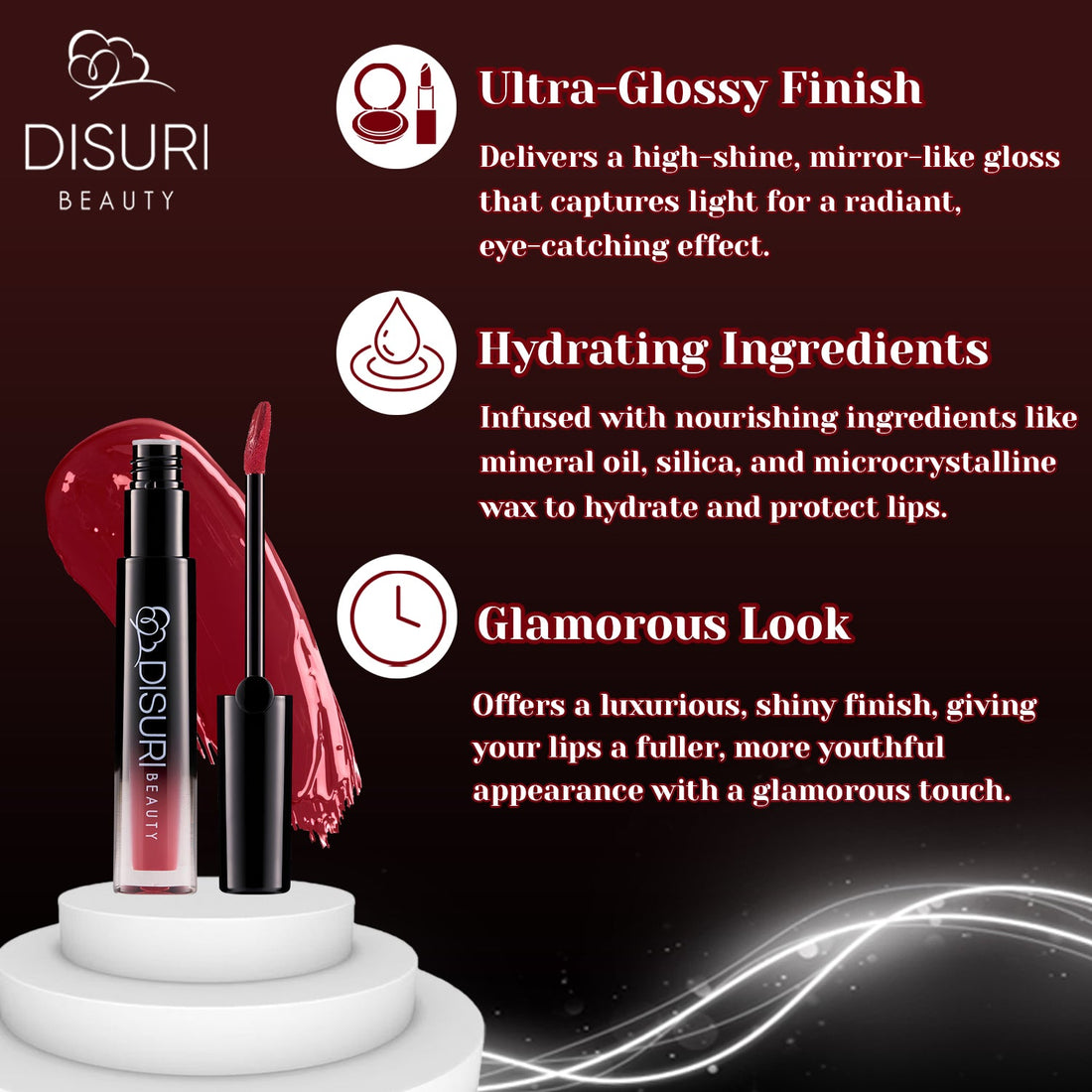DISURI Beauty Glossy Blast Lip Gloss - No Games Please (M64)  DestGlow