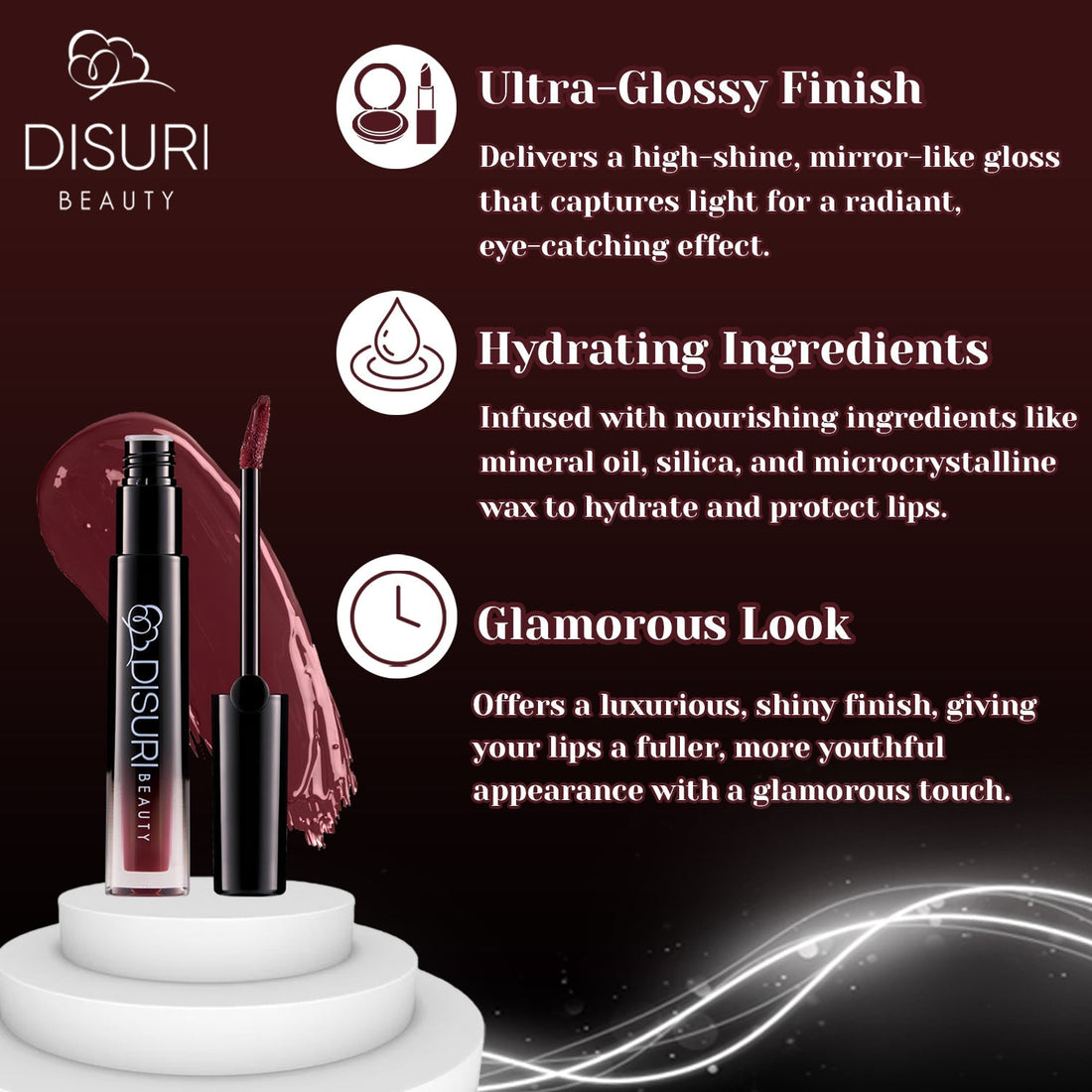 DISURI Beauty Glossy Blast Lip Gloss - La Brechadora (M62)  DestGlow