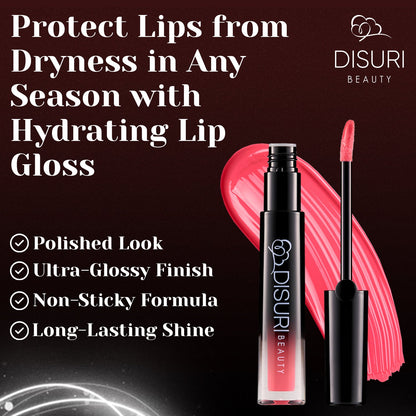 DISURI Beauty Glossy Blast Lip Gloss - Pink Cupcake (M9)