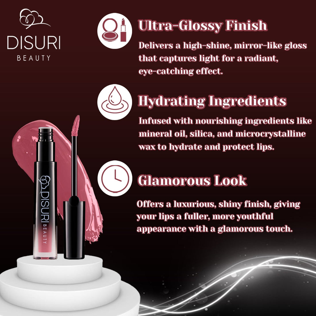 DISURI Beauty Glossy Blast Lip Gloss - Keep It Movin&