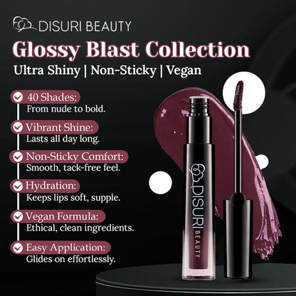 DISURI Beauty Glossy Blast Lip Gloss - Harlem (M72)