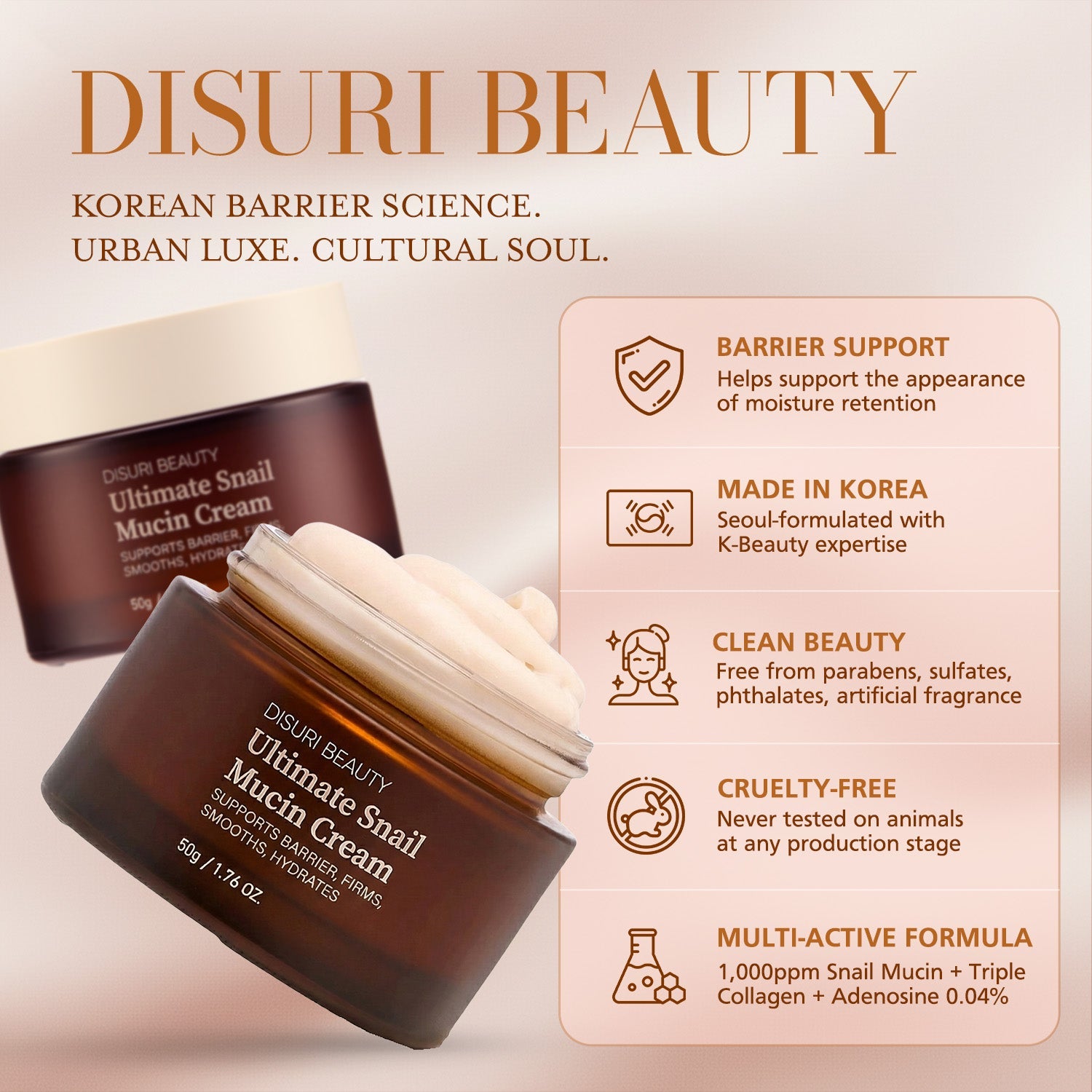 DISURI Beauty Ultimate Snail Mucin Cream by DISURI BEAUTY