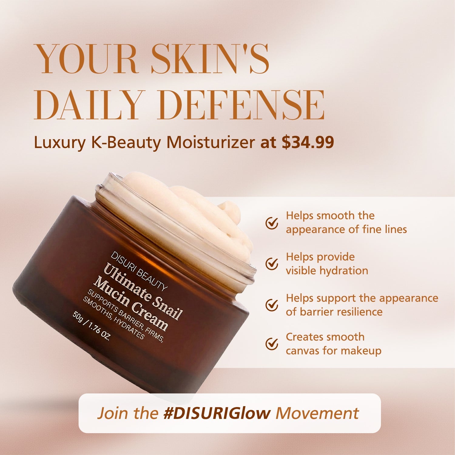 DISURI Beauty Ultimate Snail Mucin Cream by DISURI BEAUTY