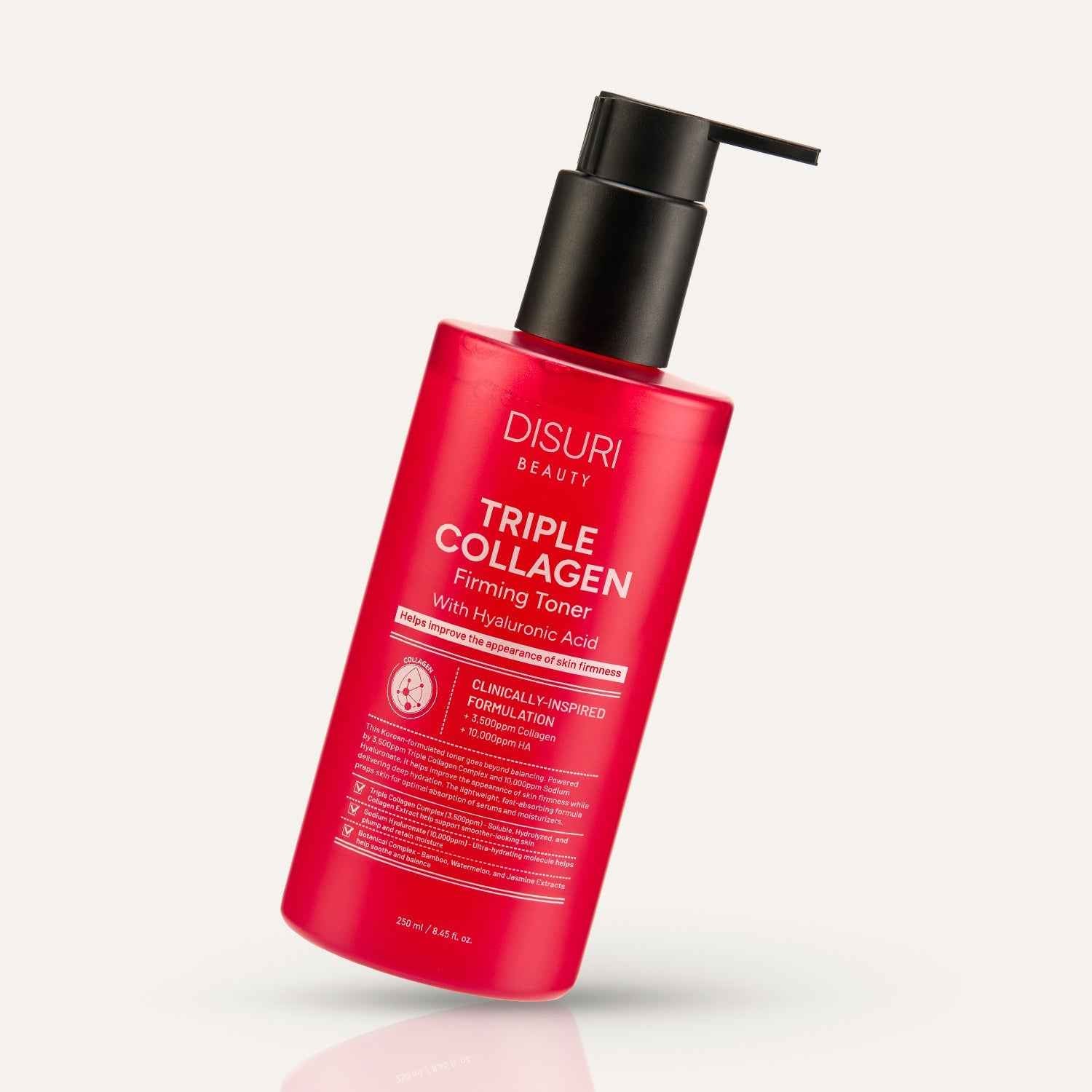 DISURI Triple Collagen Firming Toner – Hydrating &amp; Firming Toner with 3,500ppm Collagen (8.45 oz)