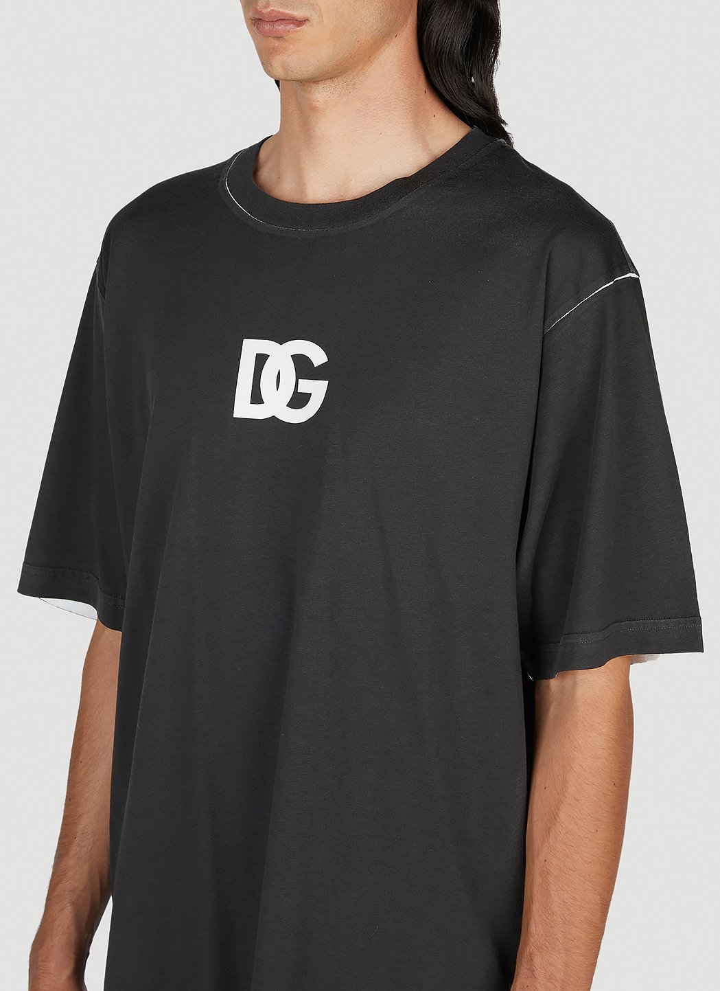 Dolce &amp; Gabbana Men Dg Logo Print T-Shirt by Luosophy