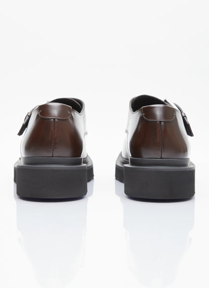 Dolce &amp; Gabbana Men Brushed Leather Monkstrap Shoes by Luosophy