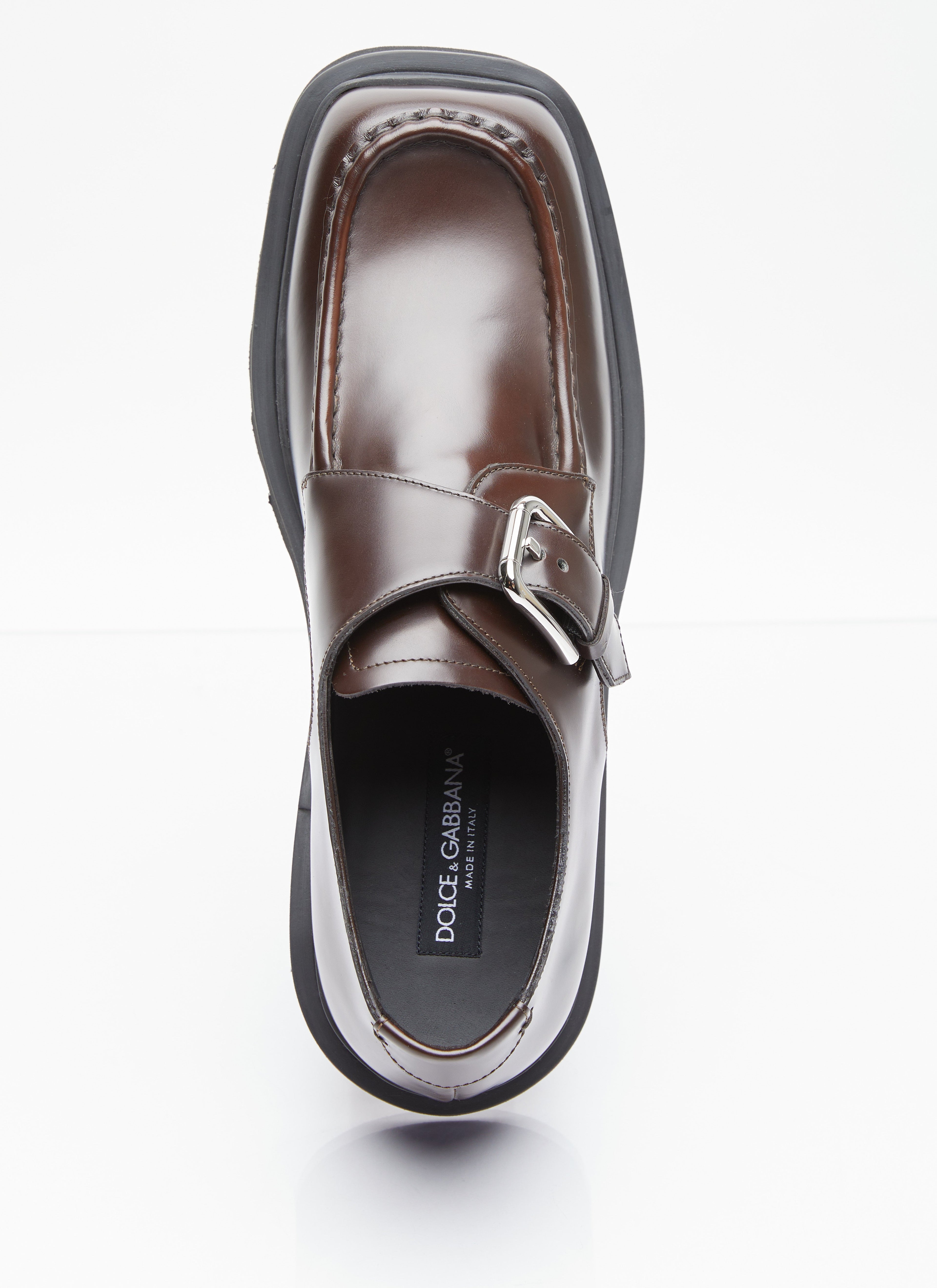 Dolce &amp; Gabbana Men Brushed Leather Monkstrap Shoes by Luosophy