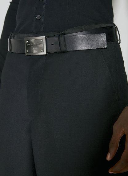 Dolce &amp; Gabbana Men Logo Plaque Leather Belt by Luosophy