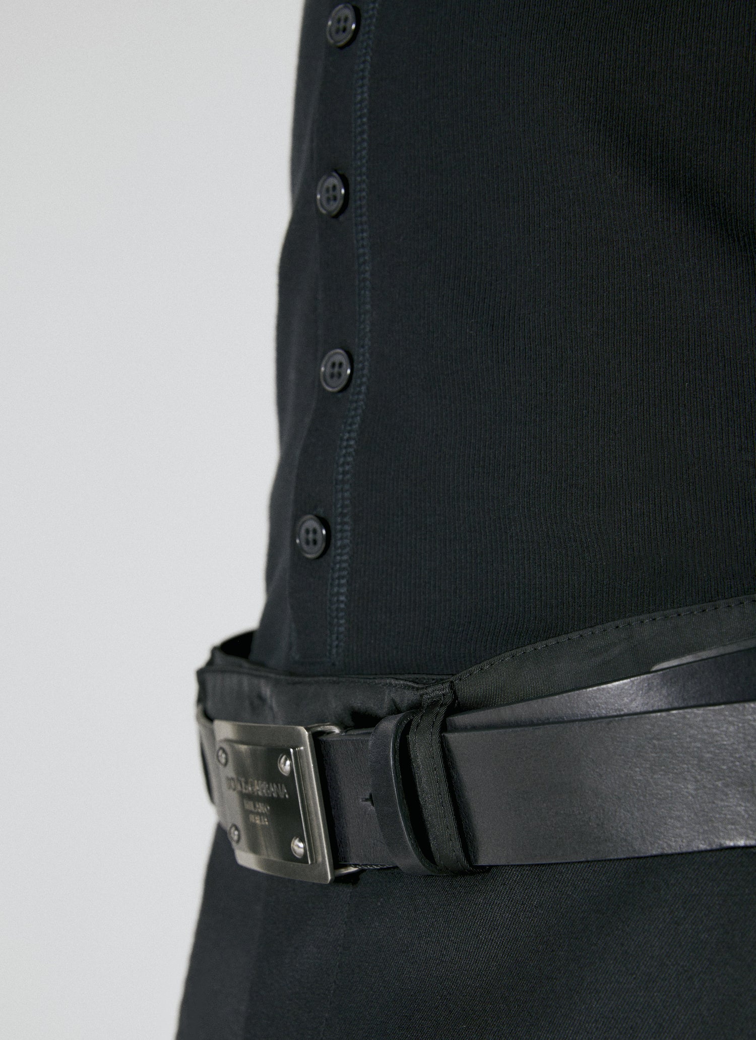 Dolce &amp; Gabbana Men Logo Plaque Leather Belt by Luosophy