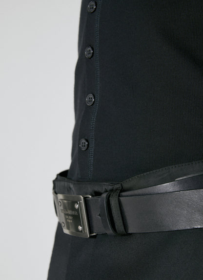 Dolce &amp; Gabbana Men Logo Plaque Leather Belt by Luosophy